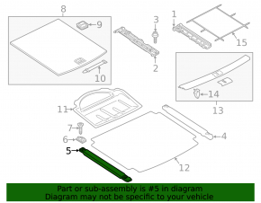 Trunk floor left VW Touareg 11-17 beige