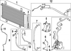 Air conditioning tube condenser-compressor first Honda Accord 23- hybrid