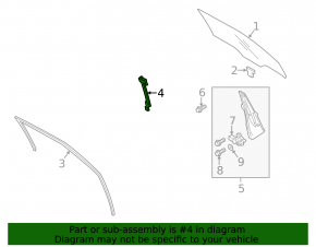 Front right door glass guide Hyundai Veloster 12-17