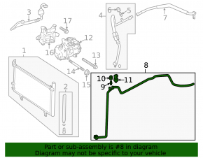 Lexus ES300h 13-18 air conditioner heater-condenser tube