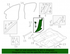 Center pillar trim lower right Subaru Impreza 17-23 GK