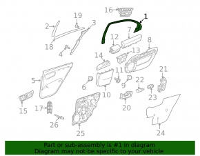 Door frame inner rear left Mercedes W221 long black