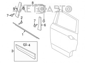 Ford Escape MK3 13-19 front side door trim, rear left