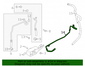 Automatic transmission cooling pipe Ford Edge 19-24 2.0T