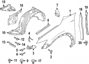 Upper front right wing bracket Mazda CX-5 17-24