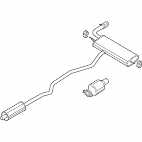 Exhaust line for 1 pipe Ford Fusion mk5 19-20 2.0 hybrid, plug-in with catalytic converter