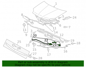 Hood support for Mitsubishi Galant 2012
