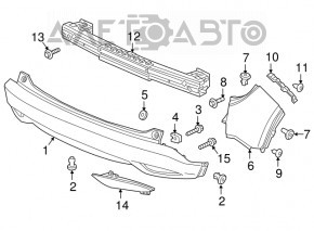 Honda HR-V 16-22 right rear bumper