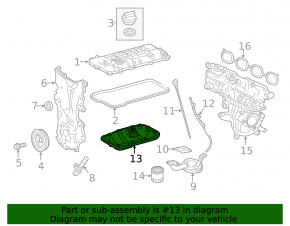 Oil pan for Toyota Prius C 12-19 1.5