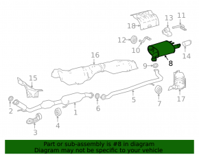 Muffler rear part barrel Toyota Camry v70 20-24 hybrid XLE