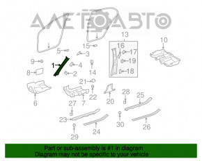 Front pillar trim right Mercedes W221