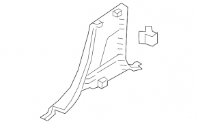 Center pillar trim lower left Volvo XC40 19-25 black