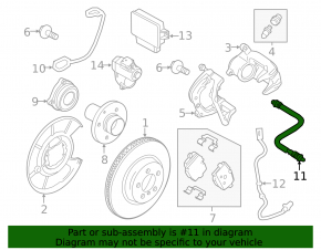 Brake hose rear left BMW 5 F10 11-16