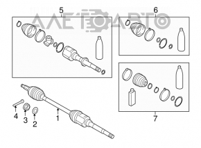 Drive axle shaft front right Mitsubishi Outlander Sport ASX 16-23 AWD 2.0 automatic transmission thread clogged