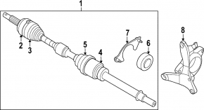 Front right axle drive for Nissan Pathfinder 22-25 AWD