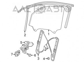 Front left glass seal VW Atlas 18-18