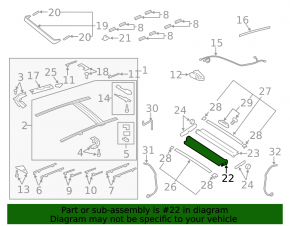Sunroof curtain Audi Q7 4L 10-15