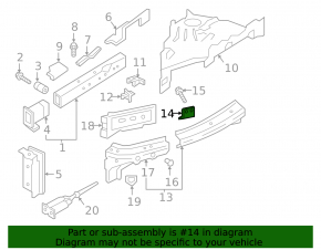 Upper right side member bracket mount for Audi Q7 16-25
