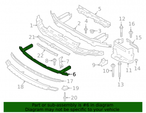Lower front bumper reinforcement BMW 8 G15 G16 20-25 840i, M850i, with M type, bumper support, with blind spot mntr, Without M type, bumper support, with drive assist, Without M8, bumper support, wi