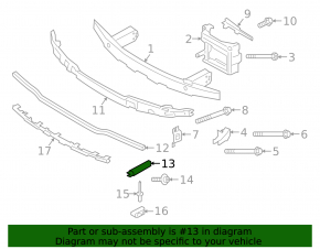 Right front bumper lower reinforcement fang for BMW 3 G20 19-24