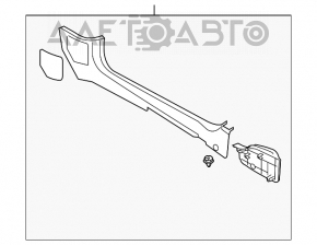 Door sill trim front left Mini Cooper Clubman R55 07-14 black
