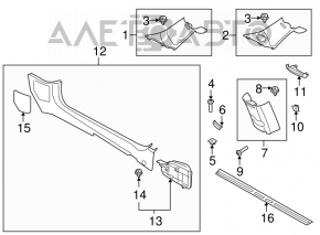 Door sill trim front left Mini Cooper Clubman R55 07-14 black
