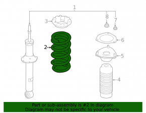 Front left spring Infiniti Q50 16-24 3.0T, 3.5 RWD