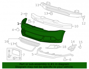 Bare front bumper VW Jetta 11-14 USA