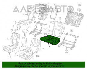Rear row of seats 2nd row Jeep Cherokee KL 14-18 cloth beige