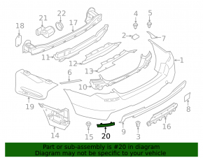 Reflector rear right BMW 5 F10 11-16 M Pack