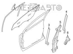 Front left door glass for a 14-17 Nissan Rogue
