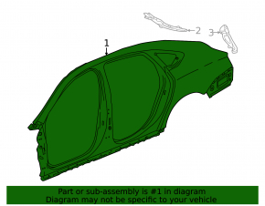 Quarter wing rear left Chevrolet Impala 14-20 black, dent, bumps