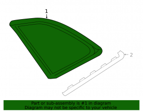 Rear left solid glass window Audi Q5 8R 09-17