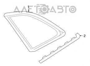 Rear left solid glass window Audi Q5 8R 09-17