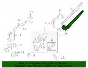 Rear wiper arm Audi Q5 8R 09-17