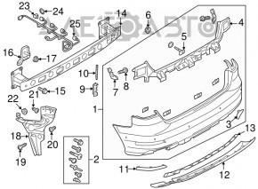 Front bumper protection Audi A3 8V 17-20 S-line