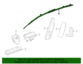 Airbag side curtain right Buick Encore 13-14