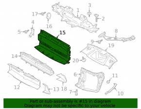 Radiator air duct rear central Porsche Macan 15-18 2.9T, 3.0T, 3.6T