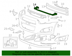Lower front bumper reinforcement for Chevrolet Sonic 12-20