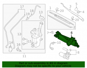 Kia Sportage 17-22 windshield wiper linkage with motor