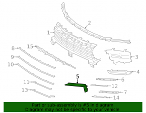 Right front bumper trim for DRL Porsche Cayenne 19-23, Base structure