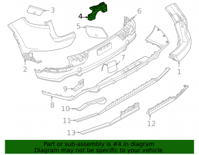 Rear bumper mount, left inner, Porsche Cayenne 24-26 Turbo