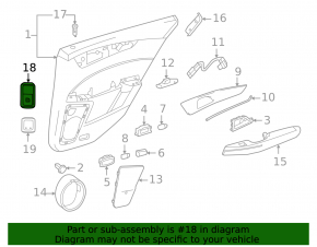 Front right window lift control Mercedes GLA 14-20 black with chrome