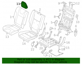 Headrest rear right Ford Escape MK3 13-19 cloth beige, for cleaning