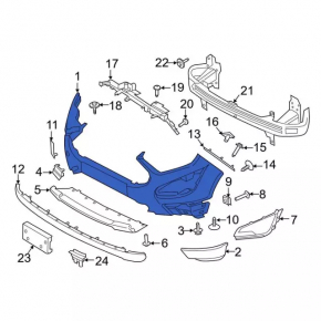 Front bare bumper Ford Ecosport 18-22 for parking sensors
