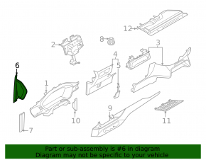 Front panel trim side right Ford Escape MK4 20- black, broken fasteners