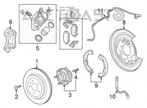 Rear left brake disc Cadillac CTS 14-19