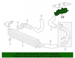 Intercooler pipe left fourth Honda Accord 18-22 2.0T plastic
