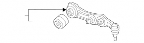 Lower control arm, front left, Mercedes W213 E 17-23 RWD, rear