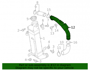 Middle air pipe VW Passat b7 12-14 USA 2.0TDI